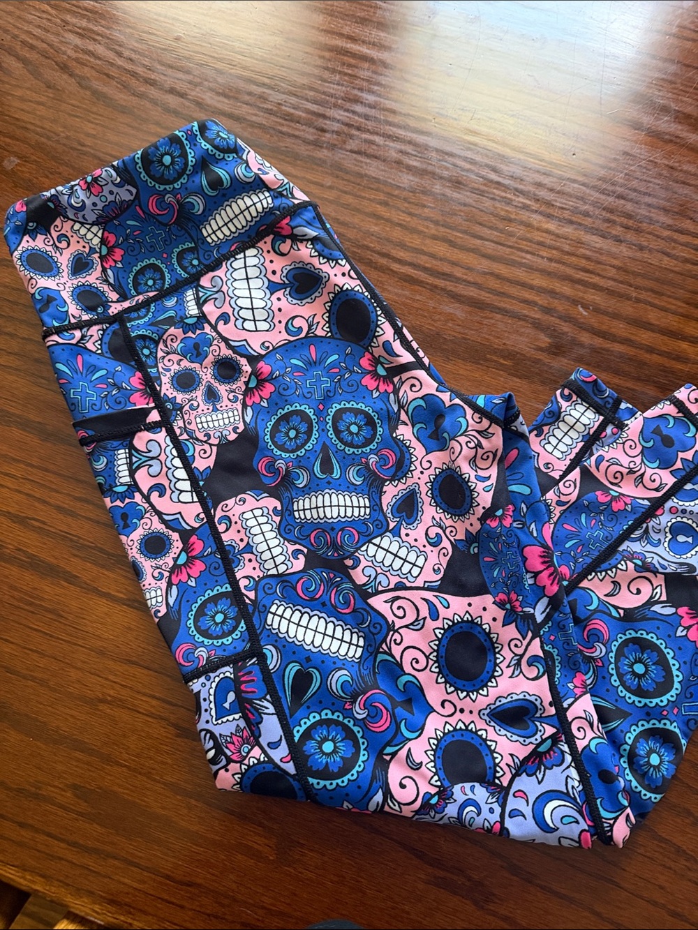 Constantly Varied Gear Pink & Blue Sugar Skull Capris